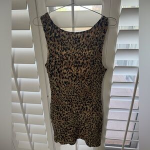 Free People Leopard Print Mini Dress - Black & Brown